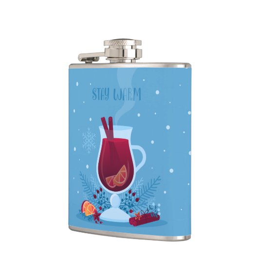Blijf Warm Winter Snow Cute Fun Drink Gift Heupfles (Links)