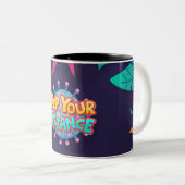 Blijf weg tweekleurige koffiemok (Voorkant rechts)
