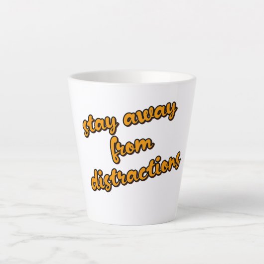 "Blijf weg van afleiding" Focus op Doel Latte Mok (Voorkant)