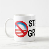 Blijf weg van mijn kleinkinderen met de standaard  koffiemok (Links)