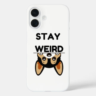 Blijf Weir Funny Boston Terrier Cartoon Hond iPhone 16 Hoesje