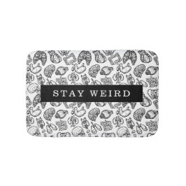 Blijf Weird Black & White Human Anatomlogy Biology Badmat