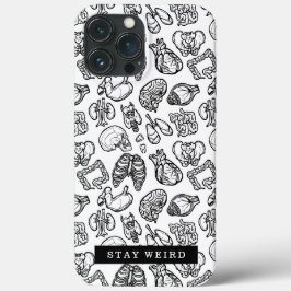 Blijf Weird Black & White Human Anatomlogy Biology Case-Mate iPhone Case