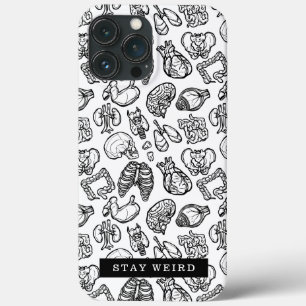 Blijf Weird Black & White Human Anatomlogy Biology Case-Mate iPhone Case