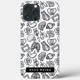 Blijf Weird Black & White Human Anatomlogy Biology Case-Mate iPhone Case