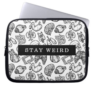 Blijf Weird Black & White Human Anatomlogy Biology Laptop Sleeve