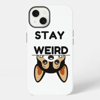 Blijf Weird Funny Boston Terrier Cartoon Hond iPhone 13 Hoesje