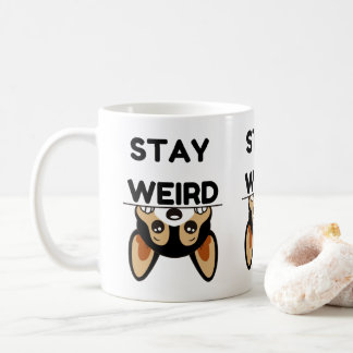 Blijf Weird Grappige Boston Terrier Cartoon Hond Koffiemok