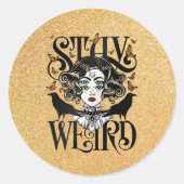 Blijf Weird Ronde Sticker (Voorkant)