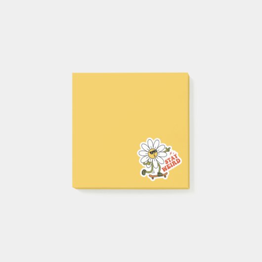 Blijf Weird Skateboarding Madeliefje Post-it® Notes (Voorkant)