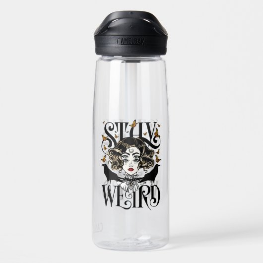 Blijf Weird Waterfles (Achterkant)