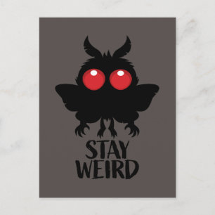 Blijf Weirdo Griezelig Schattig Mothman Cryptid Briefkaart