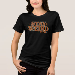 Blijf Weirdo Retro 70s Groovy Typografie - Vintage Tri-Blend Shirt