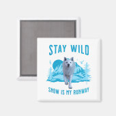Blijf Wild Arctische Wolf Magneet (Voorkant / Achterkant)