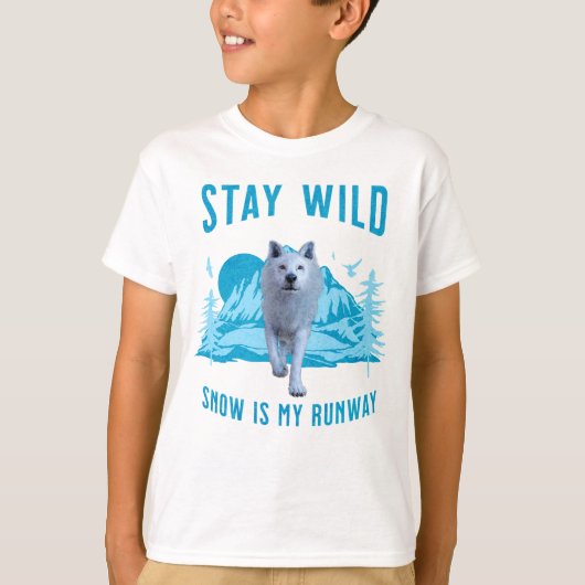 Blijf Wild Arctische Wolf T-shirt (Voorkant)