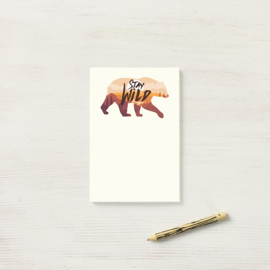 Blijf Wild Bear Post-it® Notes (Op bureau)