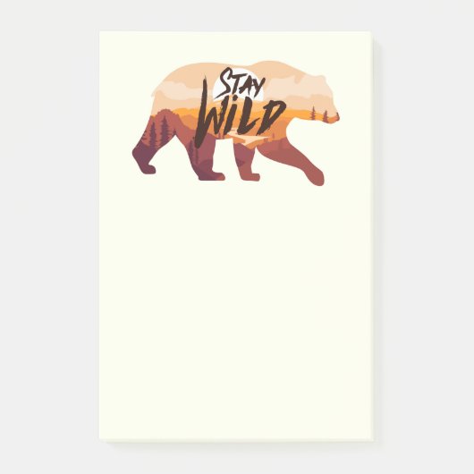 Blijf Wild Bear Post-it® Notes (Voorkant)