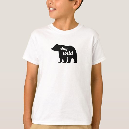 Blijf Wild Beer Silhouet T-shirt (Voorkant)