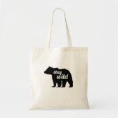 Blijf Wild Beer Silhouet Tote Bag (Voorkant)