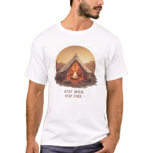 Blijf Wild, Blijf Vrij ⛺ | Vintage Camping T-Shirt