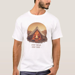Blijf Wild, Blijf Vrij ⛺ | Vintage Camping T-Shirt