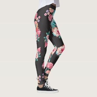 Blijf Wild Bloei en Groei Roze Bloem Motiverend Leggings