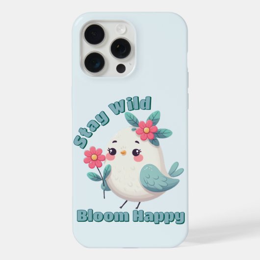 Blijf Wild Bloem Gelukkig iPhone Hoesje (Achterkant)
