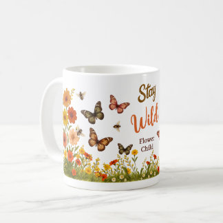 Blijf Wild Bloem Kind Boho Bloemen en Bijen Koffiemok