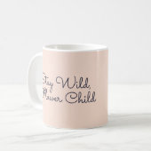 Blijf Wild, Bloemen Kind Kat Bloemen Mok (Voorkant links)