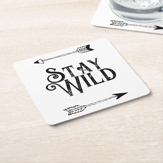 Blijf wild boho papier onderzetter (Schuin)