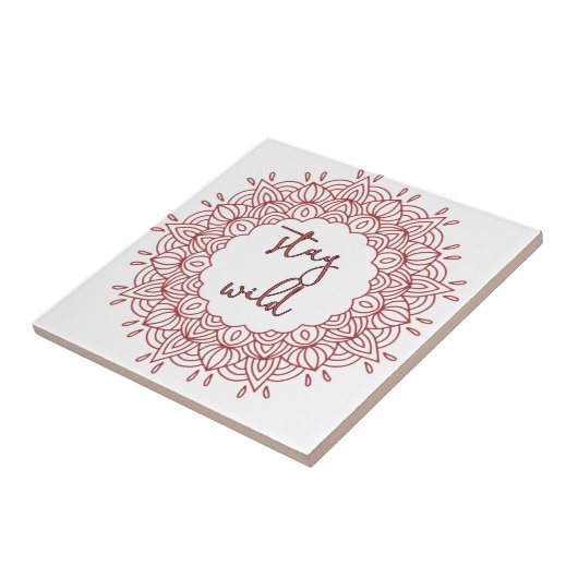 Blijf Wild Boho zigeunerontwerp Tegeltje (Zijkant)