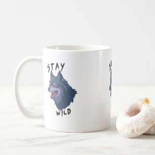 Blijf Wild Bold Wolf Spirit Koffiemok