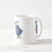 Blijf Wild Bold Wolf Spirit Koffiemok (Voorkant rechts)