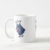 Blijf Wild Bold Wolf Spirit Koffiemok (Links)