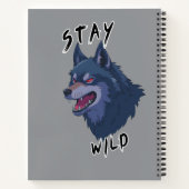 Blijf Wild Bold Wolf Spirit Notitieboek (Achterkant)