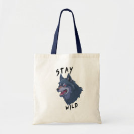 Blijf Wild Bold Wolf Spirit Tote Bag