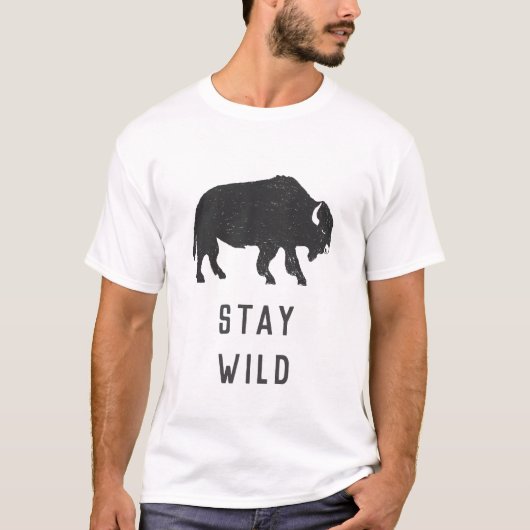 Blijf Wild Buffalo Silhouette T-shirt (Voorkant)