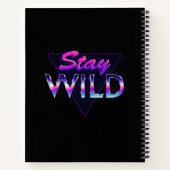 Blijf Wild Cool Retro 80s Vaporwave Notitieboek (Achterkant)