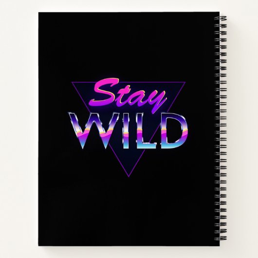 Blijf Wild Cool Retro 80s Vaporwave Notitieboek (Achterkant)