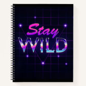Blijf Wild Cool Retro 80s Vaporwave Notitieboek (Voorkant)
