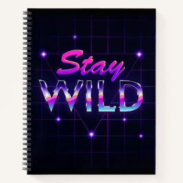 Blijf Wild Cool Retro 80s Vaporwave Notitieboek
