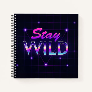 Blijf Wild Cool Retro 80s Vaporwave Notitieboek