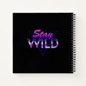 Blijf Wild Cool Retro 80s Vaporwave Notitieboek (Achterkant)