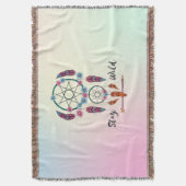Blijf Wild Dreamcatcher Gooi – Boho Spring Layers Deken (Voorkant Verticaal)