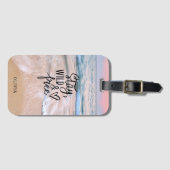 Blijf wild en gratis strandfotografie bagagelabel (Voorkant (horizontaal))