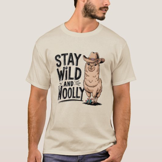 Blijf wild en wollig t-shirt (Voorkant)