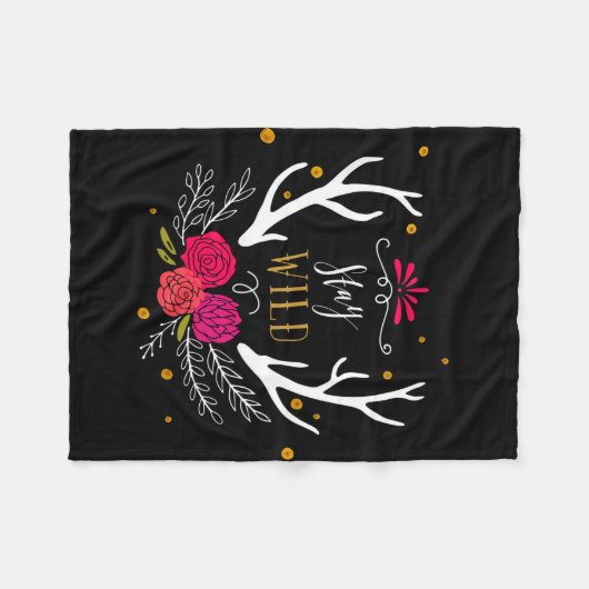 Blijf Wild Fleece Deken (Voorkant (Horizontaal))