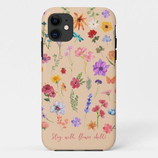 Blijf Wild Flower Kind Omhelzen Natuur Case-Mate iPhone Case (Achterkant)