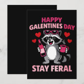 Blijf Wild Galentines Wasbeer Kaart (Voorkant / Achterkant)