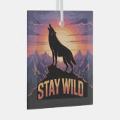 Blijf Wild Glas Ornament (Voorkant Rechts)